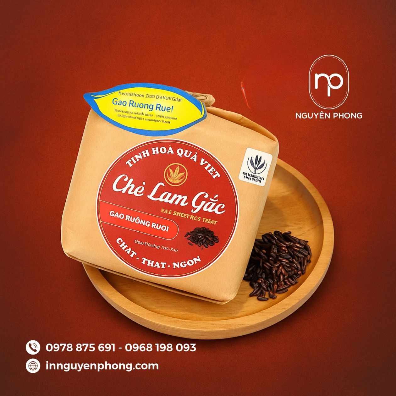 Mẫu in tem chè lam vị gấc